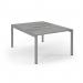 Connex Scalloped 1200 x 1600 x 725mm Back to Back Desk ( 2 x 1200mm ) - Silver Frame Grey Oak Top SCO1216-S-GO