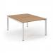 Connex Scalloped 1200 x 1600 x 725mm Back to Back Desk ( 2 x 1200mm ) - White Frame / Beech Top SCO1216-WH-B