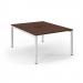 Connex Scalloped 1200 x 1600 x 725mm Back to Back Desk ( 2 x 1200mm ) - White Frame / Walnut Top SCO1216-WH-W