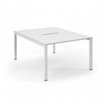 Connex Scalloped 1200 x 1600 x 725mm Back to Back Desk ( 2 x 1200mm ) - White Frame / White Top SCO1216-WH-WH