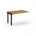 Connex Scalloped 1200 x 800 x 725mm Single Add On Bay - Black Frame Oak Top SCO128-AB-K-O