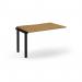 Connex Scalloped 1200 x 800 x 725mm Single Add On Bay - Black Frame Oak Top SCO128-AB-K-O