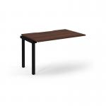 Connex Scalloped 1200 x 800 x 725mm Single Add On Bay - Black Frame Walnut Top SCO128-AB-K-W