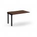 Connex Scalloped 1200 x 800 x 725mm Single Add On Bay - Black Frame Walnut Top SCO128-AB-K-W