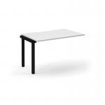 Connex Scalloped 1200 x 800 x 725mm Single Add On Bay - Black Frame White Top SCO128-AB-K-WH