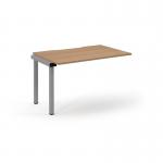 Connex Scalloped 1200 x 800 x 725mm Single Add On Bay - Silver Frame Beech Top SCO128-AB-S-B