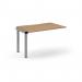Connex Scalloped 1200 x 800 x 725mm Single Add On Bay - Silver Frame Beech Top SCO128-AB-S-B