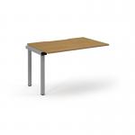 Connex Scalloped 1200 x 800 x 725mm Single Add On Bay - Silver Frame Oak Top SCO128-AB-S-O