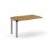 Connex Scalloped 1200 x 800 x 725mm Single Add On Bay - Silver Frame Oak Top SCO128-AB-S-O