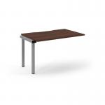 Connex Scalloped 1200 x 800 x 725mm Single Add On Bay - Silver Frame Walnut Top SCO128-AB-S-W