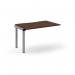 Connex Scalloped 1200 x 800 x 725mm Single Add On Bay - Silver Frame Walnut Top SCO128-AB-S-W