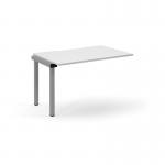 Connex Scalloped 1200 x 800 x 725mm Single Add On Bay - Silver Frame White Top SCO128-AB-S-WH