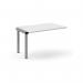Connex Scalloped 1200 x 800 x 725mm Single Add On Bay - Silver Frame White Top SCO128-AB-S-WH