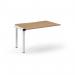 Connex Scalloped 1200 x 800 x 725mm Single Add On Bay - White Frame Beech Top SCO128-AB-WH-B