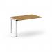Connex Scalloped 1200 x 800 x 725mm Single Add On Bay - White Frame Oak Top SCO128-AB-WH-O