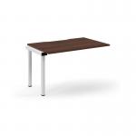 Connex Scalloped 1200 x 800 x 725mm Single Add On Bay - White Frame Walnut Top SCO128-AB-WH-W