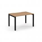Connex Scalloped 1200 x 800 x 725mm Single Desk - Black Frame Beech Top SCO128-K-B