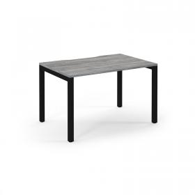 Connex Scalloped 1200 x 800 x 725mm Single Desk - Black Frame / Grey Oak Top SCO128-K-GO