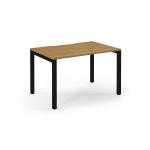 Connex Scalloped 1200 x 800 x 725mm Single Desk - Black Frame / Oak Top SCO128-K-O