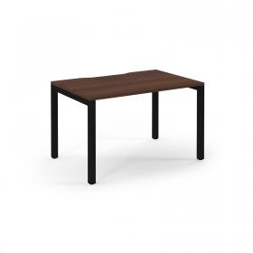 Connex Scalloped 1200 x 800 x 725mm Single Desk - Black Frame / Walnut Top SCO128-K-W