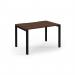 Connex Scalloped 1200 x 800 x 725mm Single Desk - Black Frame Walnut Top SCO128-K-W