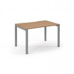 Connex Scalloped 1200 x 800 x 725mm Single Desk - Silver Frame Beech Top SCO128-S-B