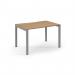 Connex Scalloped 1200 x 800 x 725mm Single Desk - Silver Frame Beech Top SCO128-S-B