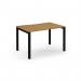Connex Scalloped 1200 x 800 x 725mm Single Starter Bay - Black Frame Oak Top SCO128-SB-K-O