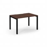 Connex Scalloped 1200 x 800 x 725mm Single Starter Bay - Black Frame / Walnut Top SCO128-SB-K-W