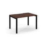Connex Scalloped 1200 x 800 x 725mm Single Starter Bay - Black Frame Walnut Top SCO128-SB-K-W