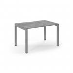 Connex Scalloped 1200 x 800 x 725mm Single Starter Bay - Silver Frame / Grey Oak Top SCO128-SB-S-GO