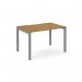 Connex Scalloped 1200 x 800 x 725mm Single Starter Bay - Silver Frame Oak Top SCO128-SB-S-O
