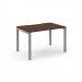 Connex Scalloped 1200 x 800 x 725mm Single Starter Bay - Silver Frame / Walnut Top SCO128-SB-S-W