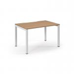 Connex Scalloped 1200 x 800 x 725mm Single Starter Bay - White Frame Beech Top SCO128-SB-WH-B