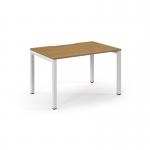 Connex Scalloped 1200 x 800 x 725mm Single Starter Bay - White Frame Oak Top SCO128-SB-WH-O