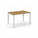 Connex Scalloped 1200 x 800 x 725mm Single Starter Bay - White Frame Oak Top SCO128-SB-WH-O