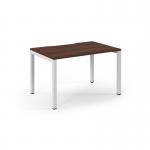 Connex Scalloped 1200 x 800 x 725mm Single Starter Bay - White Frame Walnut Top SCO128-SB-WH-W