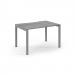 Connex Scalloped 1200 x 800 x 725mm Single Desk - Silver Frame / Grey Oak Top SCO128-S-GO