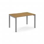 Connex Scalloped 1200 x 800 x 725mm Single Desk - Silver Frame / Oak Top SCO128-S-O