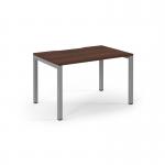 Connex Scalloped 1200 x 800 x 725mm Single Desk - Silver Frame Walnut Top SCO128-S-W