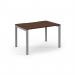Connex Scalloped 1200 x 800 x 725mm Single Desk - Silver Frame Walnut Top SCO128-S-W