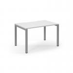 Connex Scalloped 1200 x 800 x 725mm Single Desk - Silver Frame White Top SCO128-S-WH