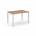 Connex Scalloped 1200 x 800 x 725mm Single Desk - White Frame / Beech Top SCO128-WH-B