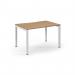 Connex Scalloped 1200 x 800 x 725mm Single Desk - White Frame Beech Top SCO128-WH-B