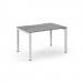 Connex Scalloped 1200 x 800 x 725mm Single Desk - White Frame / Grey Oak Top SCO128-WH-GO