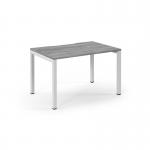 Connex Scalloped 1200 x 800 x 725mm Single Desk - White Frame Grey Oak Top SCO128-WH-GO