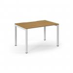 Connex Scalloped 1200 x 800 x 725mm Single Desk - White Frame / Oak Top SCO128-WH-O