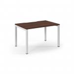 Connex Scalloped 1200 x 800 x 725mm Single Desk - White Frame / Walnut Top SCO128-WH-W