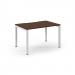 Connex Scalloped 1200 x 800 x 725mm Single Desk - White Frame / Walnut Top SCO128-WH-W