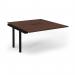 Connex Scalloped 1400 x 1600 x 725mm Back to Back Add On Bay - Black Frame Walnut Top SCO1416-AB-K-W